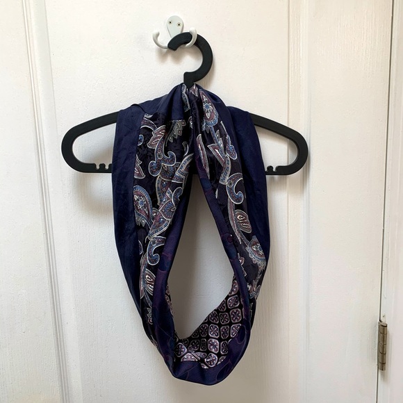 Upcycled Handmade Silk Infinity Scarf - Picture 3 of 4